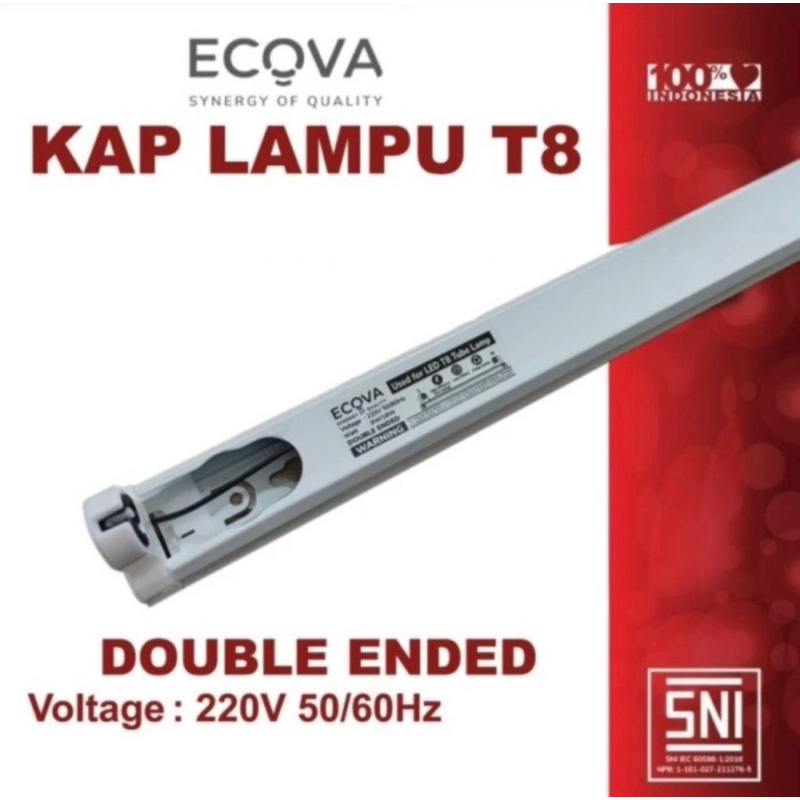 Kap lampu housing TL LED T8 ecova 120cm