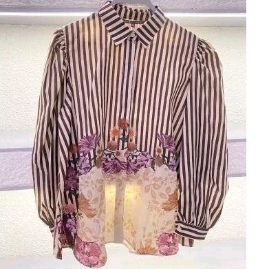 Amona stripe Shirt maroon