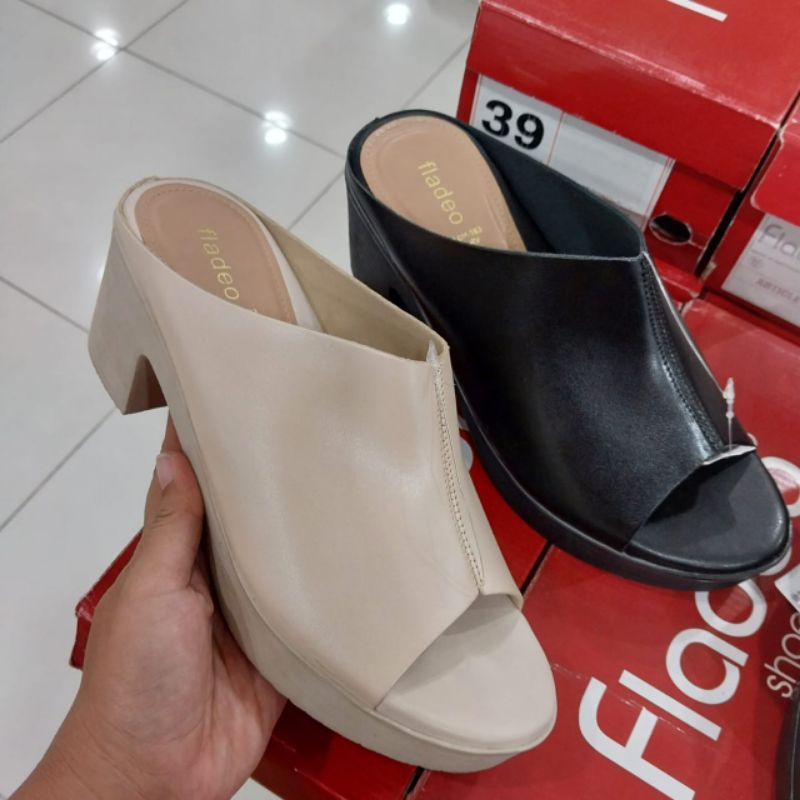 sandal wanita selop heels 7cm FLADEO original