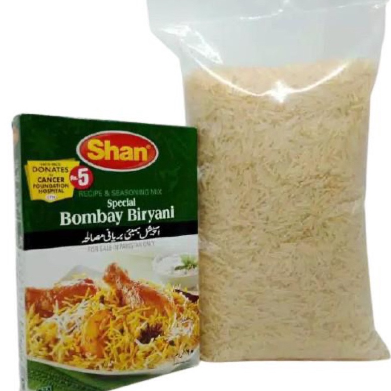 

HEMAT PROMO✅ Paket Beras Basmati 1 kg & Bumbu Shan Briyani
