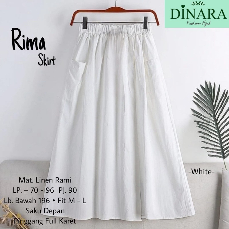 Rima skirt linen rami terbaru by dinara/rok korean style terbaru