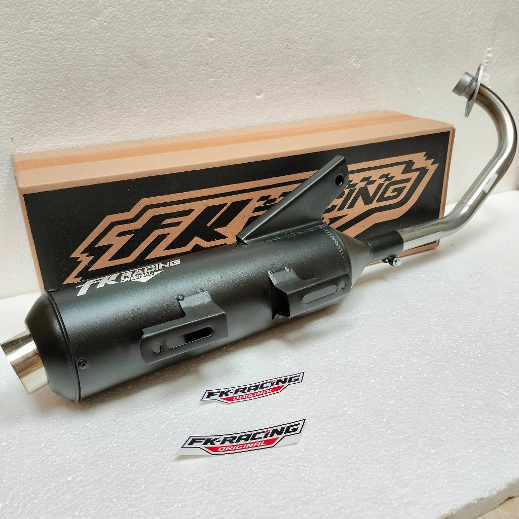 Knalpot Standar Racing FK RACING Mio Sporty Smile Soul Karbu Fino Karbu Suara Bass Adem Gerung