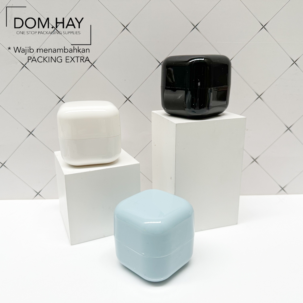 50ml Pot Cream Kotak SQ Pastel Plastik Double Layer Skin Care Pelembab Moisturizer Serum Botol Krim 