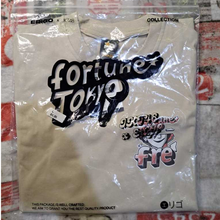 Erigo X JKT48 Freya T-Shirt Oversize Fortune Tokyo SIZE L | Almond Milk