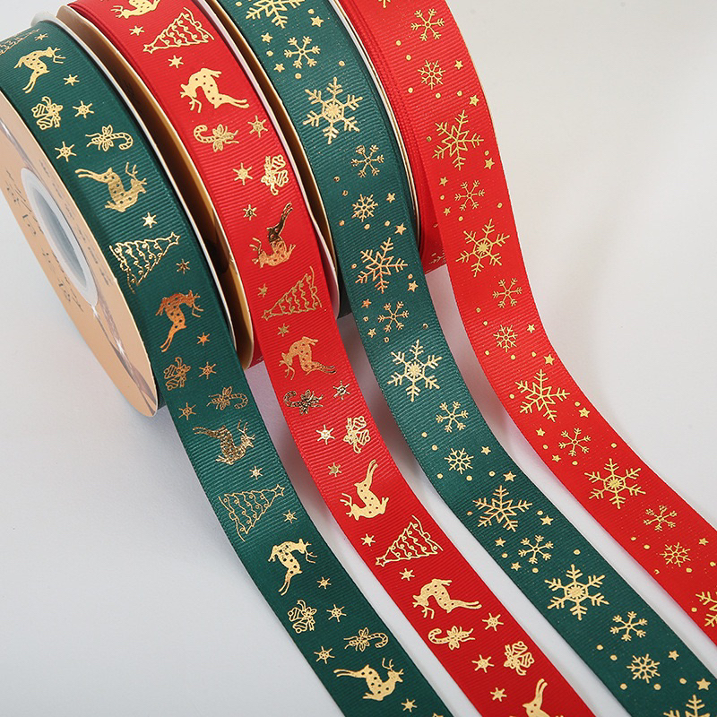

Pita natal 1 roll 2 cm hijau merah parsel edisi christmas pita packing hampers natal