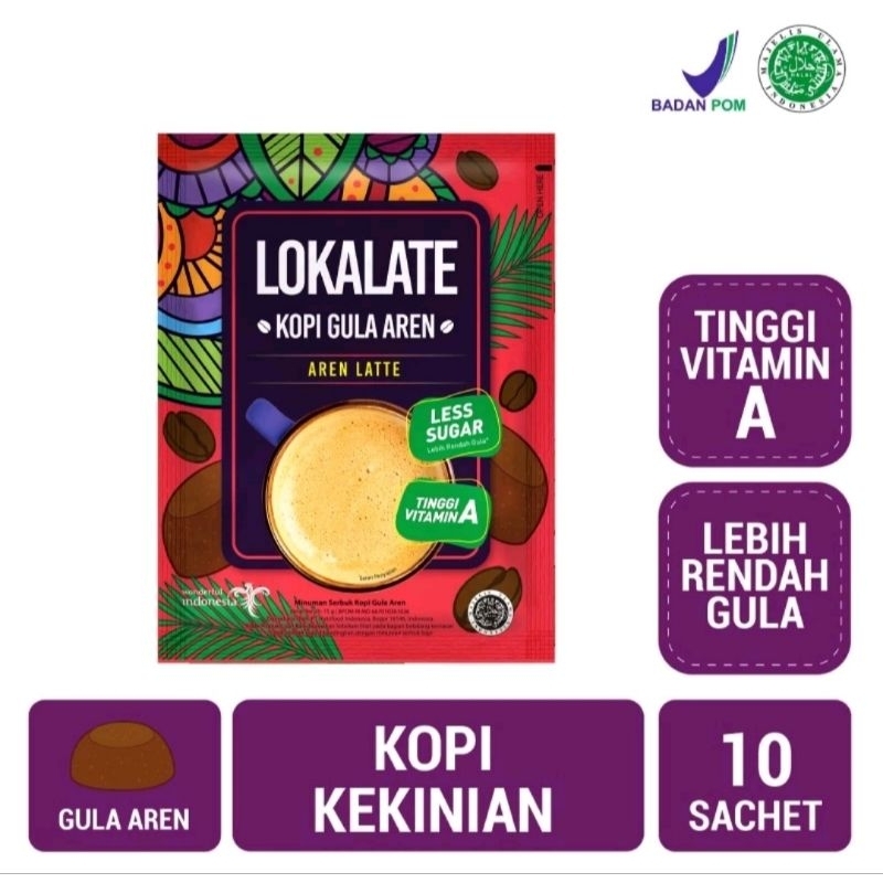 

Lokalate Kopi Gula Aren 10 SachetTinggi Vitamin A Lebih Rendah Gula