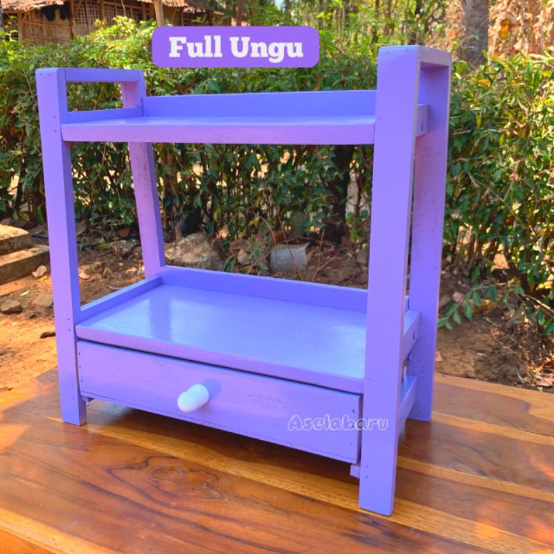 [FULL UNGU] Rak Bumbu Dapur 2 Tingkat variasi Laci WARNA WARNI SERBAGUNA DAN MINIMALIS Dapat disesua