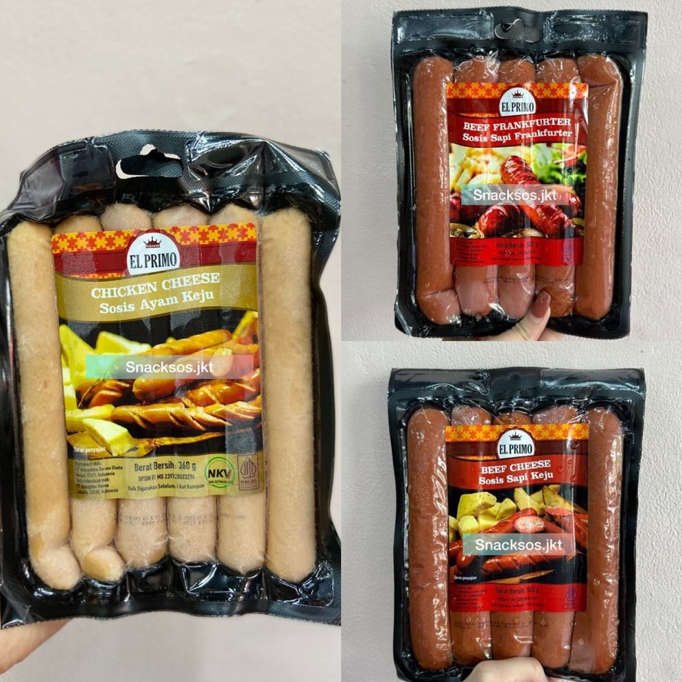 

☄️New event✨ [500GR] ELPRIMO SAUSAGE SOSIS SAPI KEJU / BEEF FRANKFURTER / SOSIS AYAM CHICKEN CHEESE - EL PRIMO