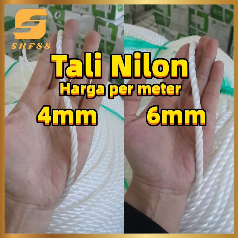 

Tali nilon putih 4mm 6mm Tali Tambang Kecil Nilon Nylon Rope / Propylene PP Plastik Lentur / Tambang Putih