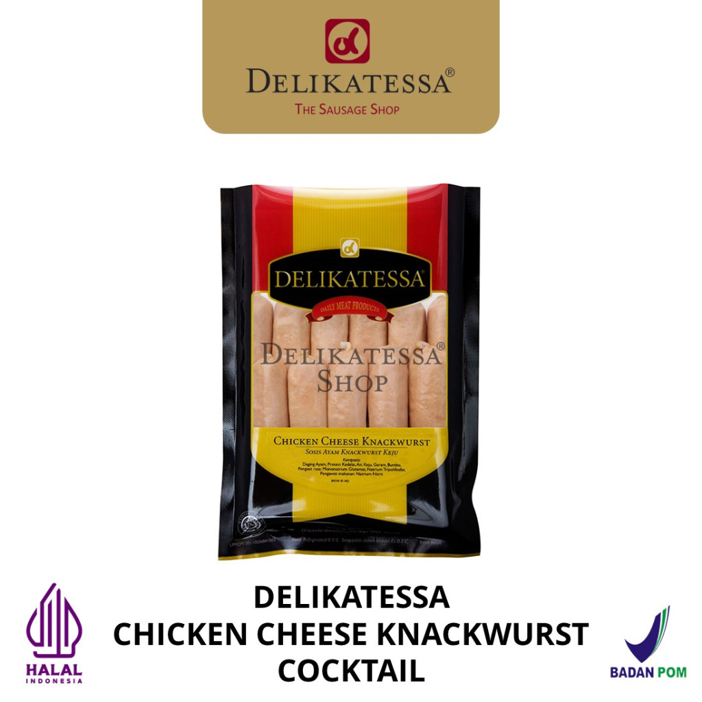 

Delikatessa Chicken Cheese Knackwurst Cocktail 320 gr Sosis Ayam Keju Cocktail Halal