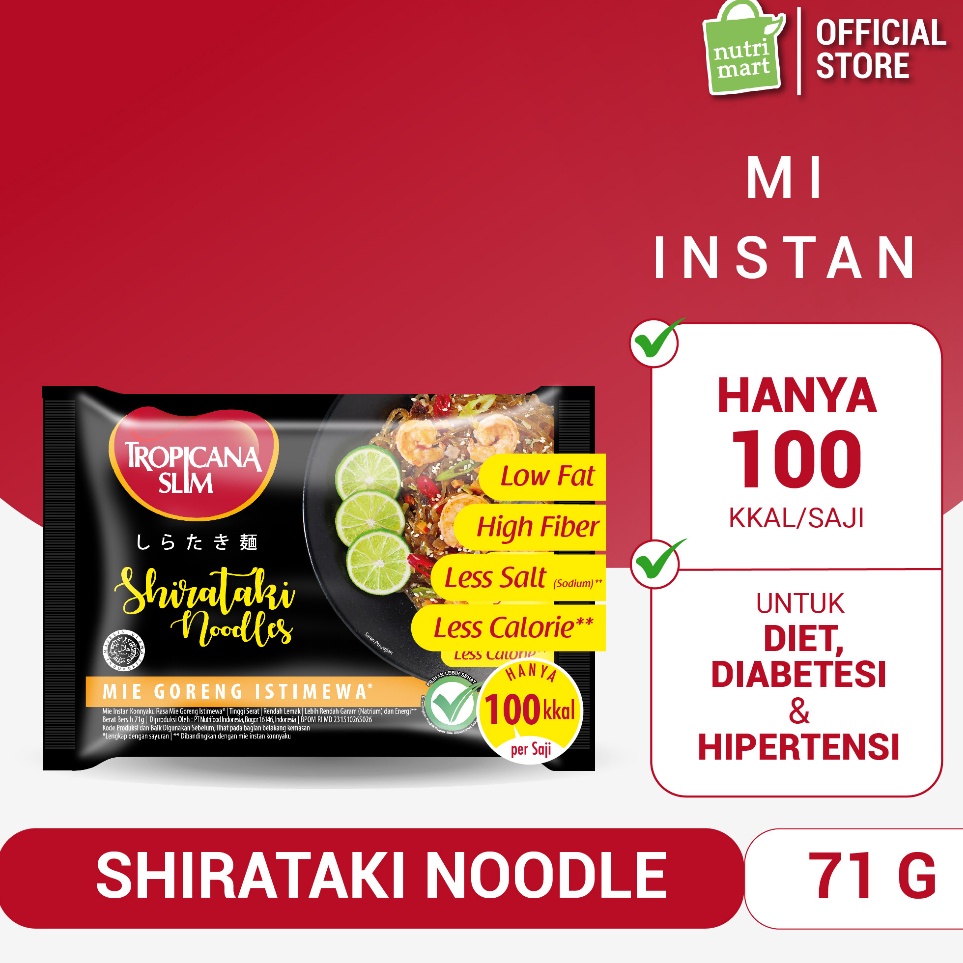 

Tropicana Slim Shirataki Noodle 71 g - Bantu Dukung Hidup Sehat