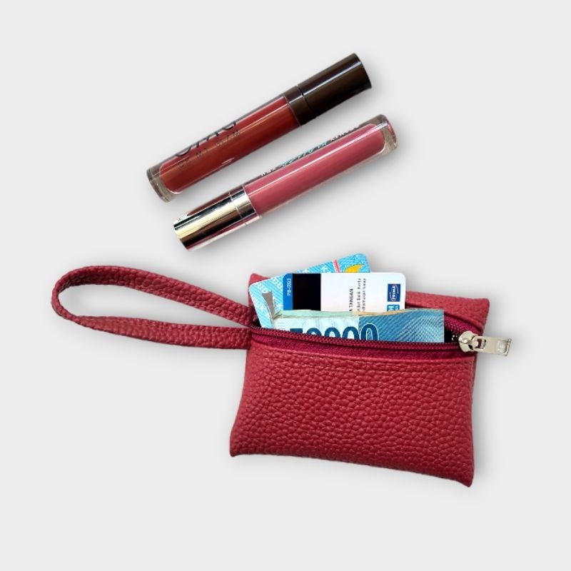 DOMPET KOIN / KARTU PAPIRUT KULIT JERUK