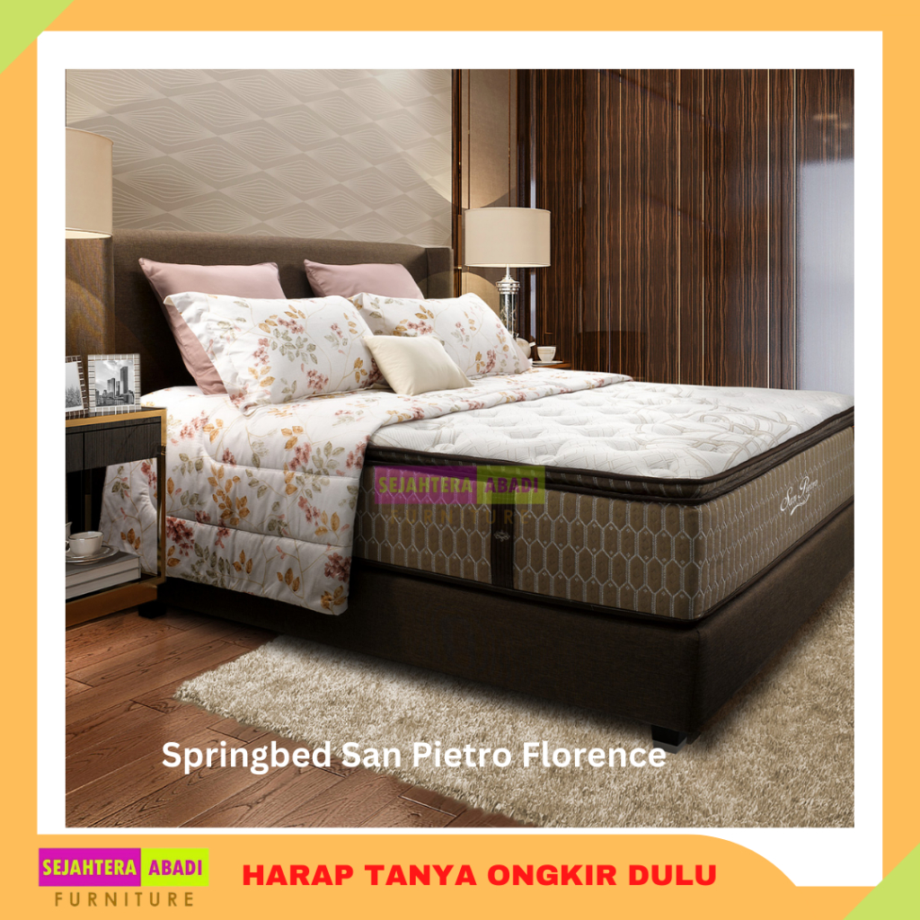 FLORENCE Springbed Kasur Matras San Pietro Pillow Top pocket latex Matras dan Fullset