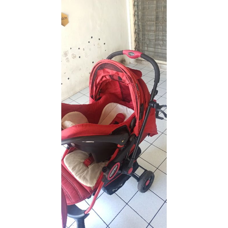 baby elle stroller with car seat. 3 in 1 mode. (second) kondisi 90%