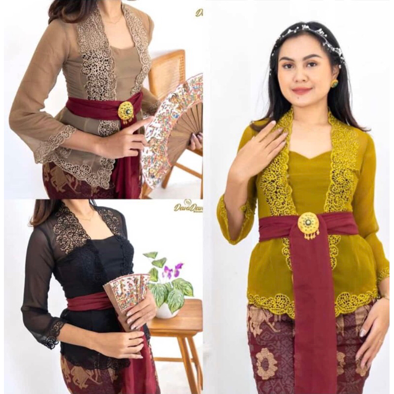 Kebaya Jadi Bordir Tangan 3/4 Lonceng - Kebaya Jadi Bordir Kerawang - Kebaya Bali