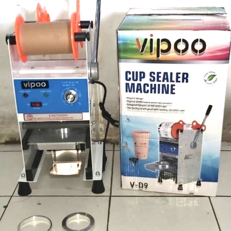 Cup Sealer Machine Vipoo V-D9 / Alat Mesin Penyegel Gelas Minuman 12oz-22oz