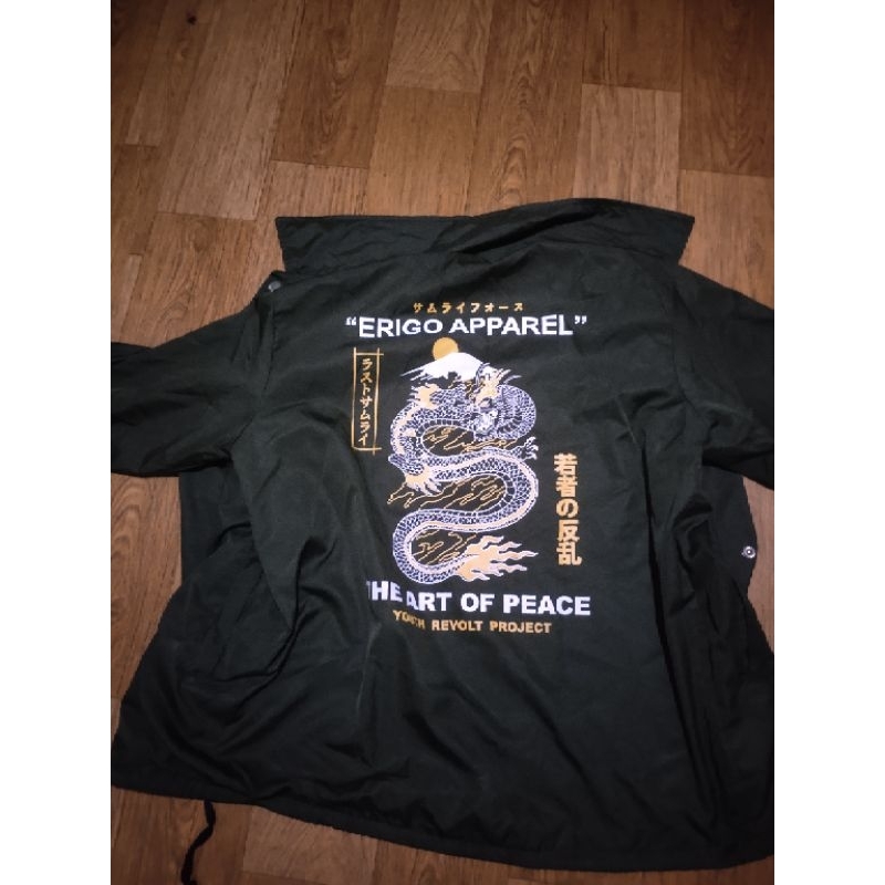 Erigo Coach Jacket Art Of Peace Dark Grey Unisex SECOND