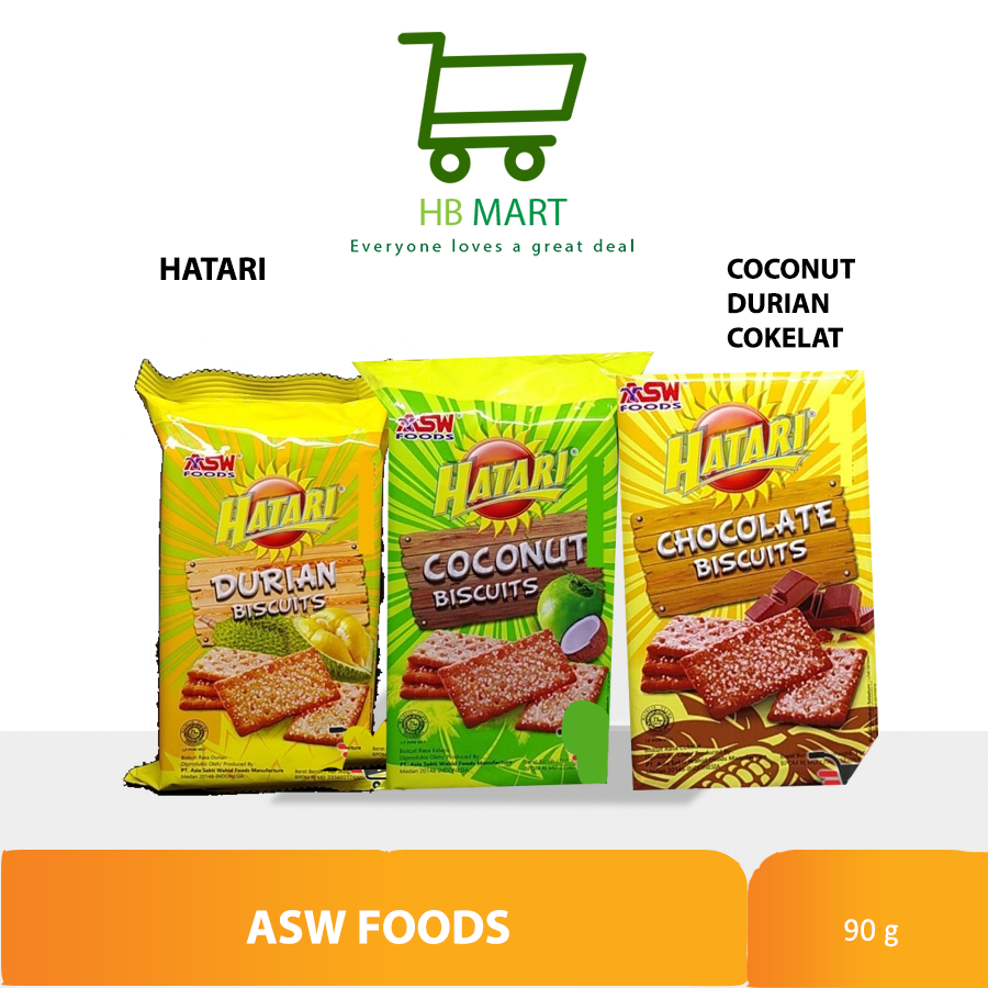 

ASW BISKUIT HATARI CHOCOLATE / COCONUT / DURIAN / COFFEE 115GR EXP TAHUN 2025