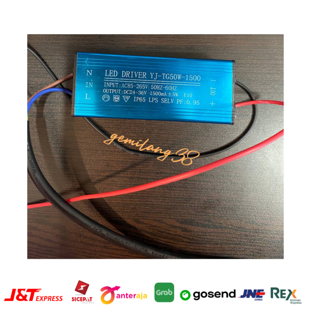 LED driver waterproof 50W 1500 mA casing alumunium IP 65 50 W