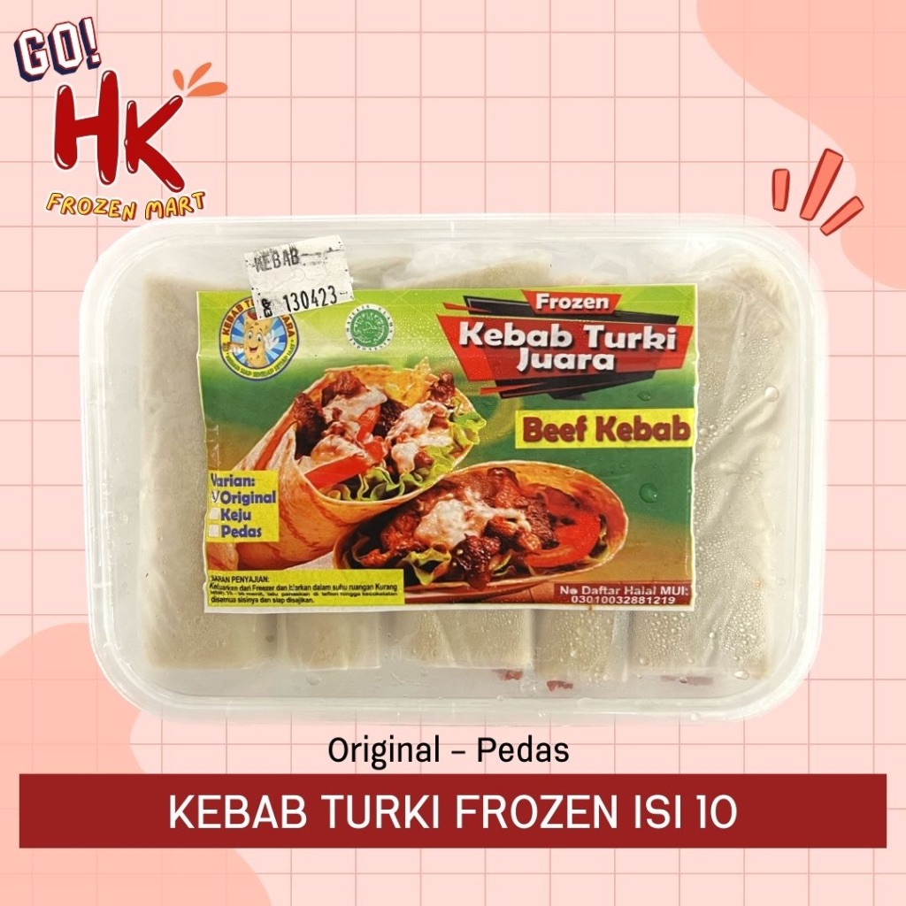 

Kebab Turki Frozen isi Daging Sapi 10pcs Original Pedas | kebab mini siap masak HK Frozen Mart