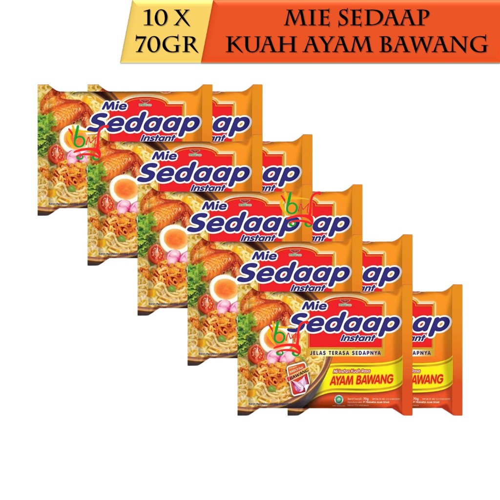 

10PCS Mie Sedaap Ayam Bawang Mie Instan Kuah