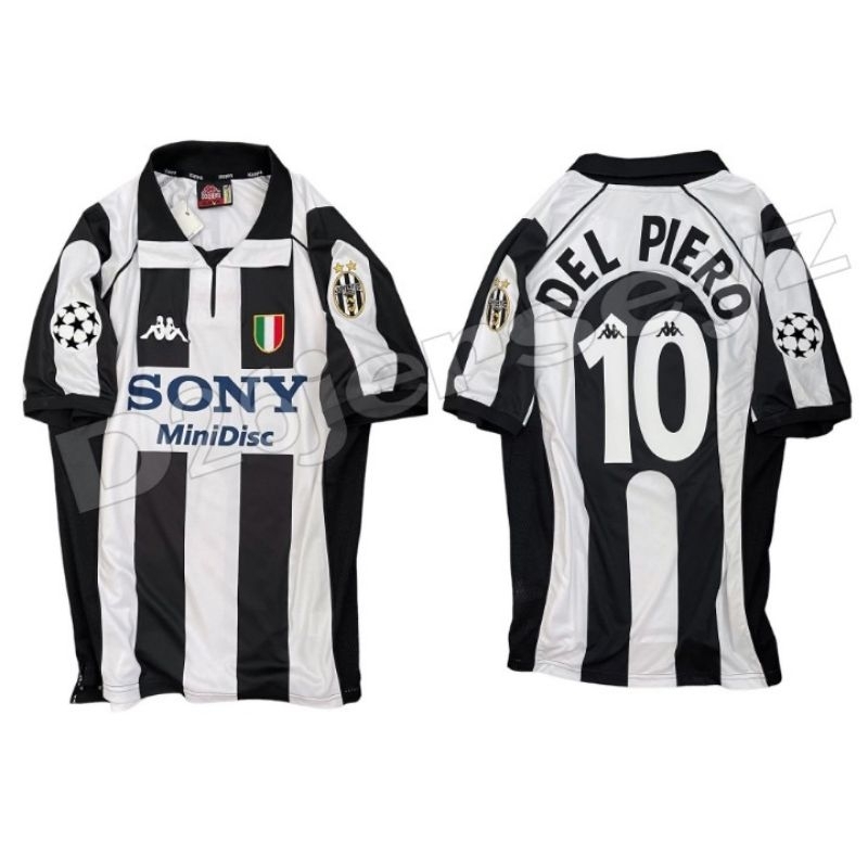 Jersey RETRO JuventusS_ Home 1997 / 1998 + Cetak Nama Nomor Nameset DEL PIERO 10 / Custom suka suka 