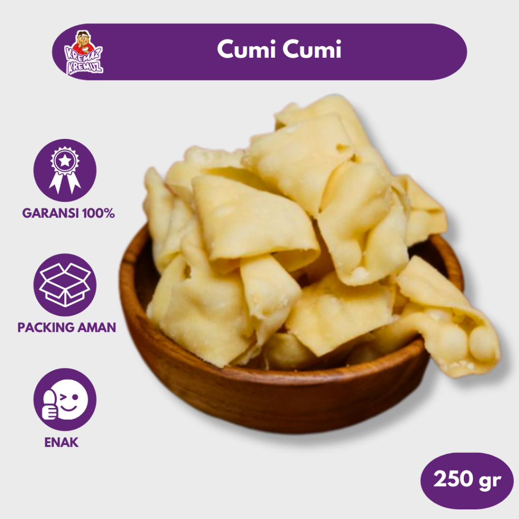 

CUMI CUMI 250gr / PANGSIT / KERIPIK PANGSIT CUMI GURIH RENYAH 250gr