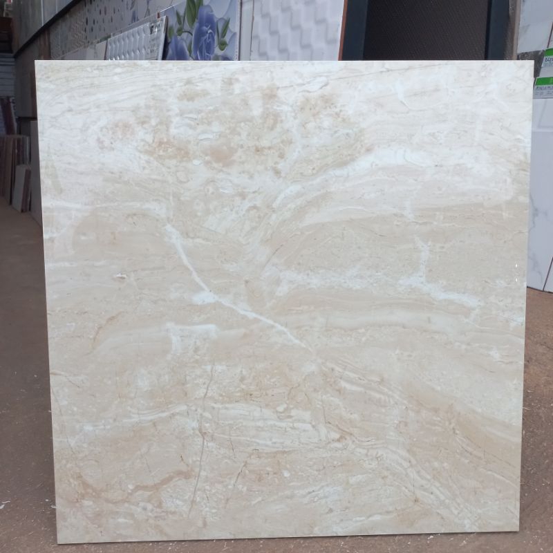 GRANIT LANTAI MURAH GLASS POLISHIED MELIUZ AMARANT CREAM 60X60 KW1