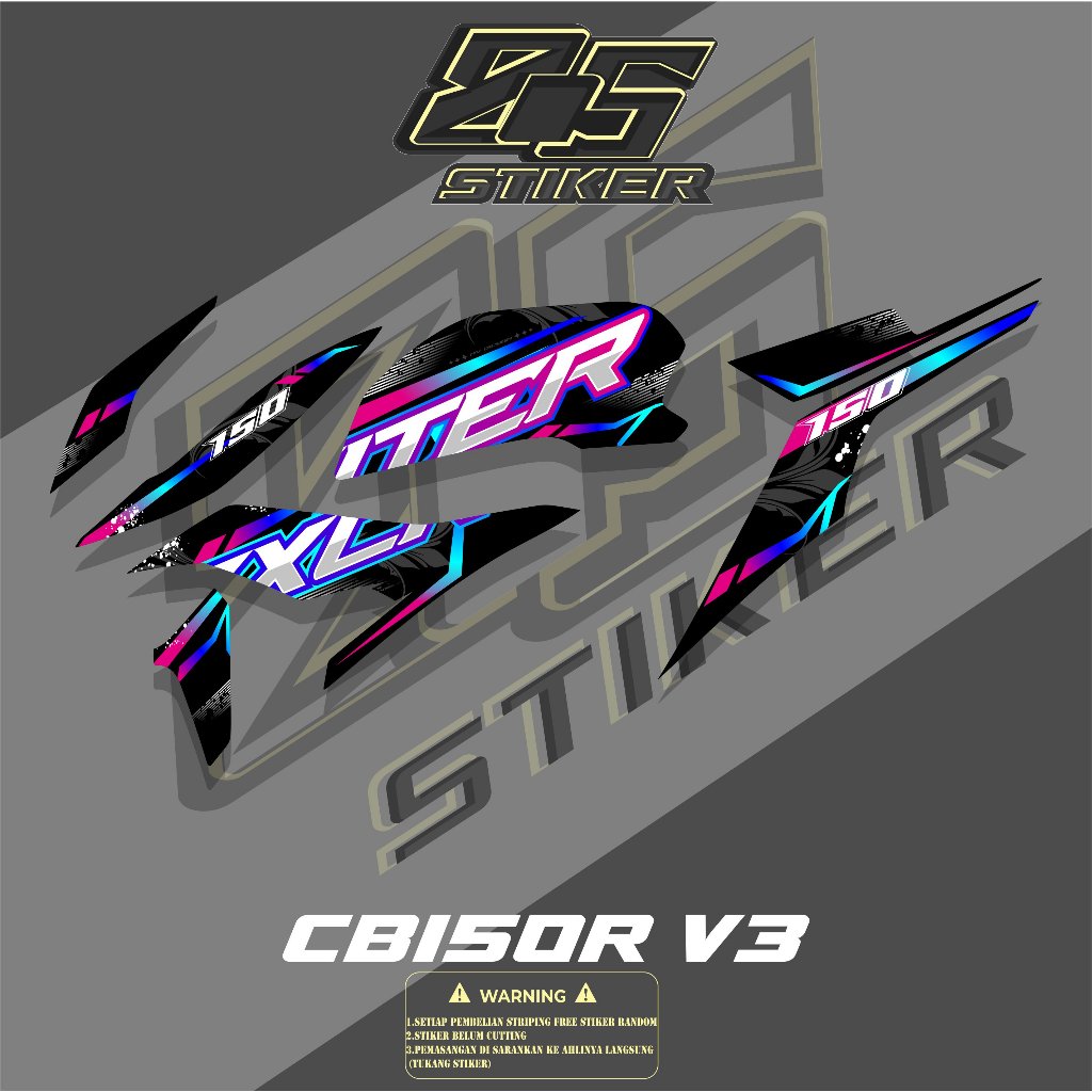 STRIPING CB150R V3 - STIKER CB150R NEW V3 RAINBOW TERLARIS