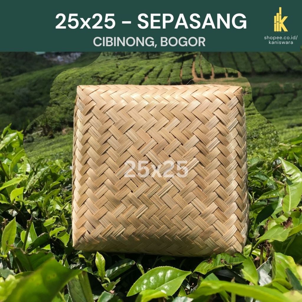BESEK BAMBU 25x25 CM / BESEK HAMPERS / BESEK CATERING / BESEK QURBAN / WADAH ANYAMAN BAMBU / BOGOR