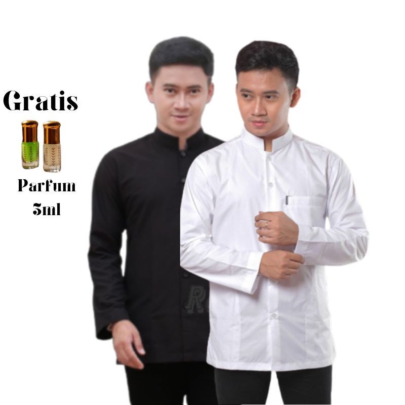 Baju Koko Habaib Putih Polos Koko Haibah Lengan Panjang Koko Ammu