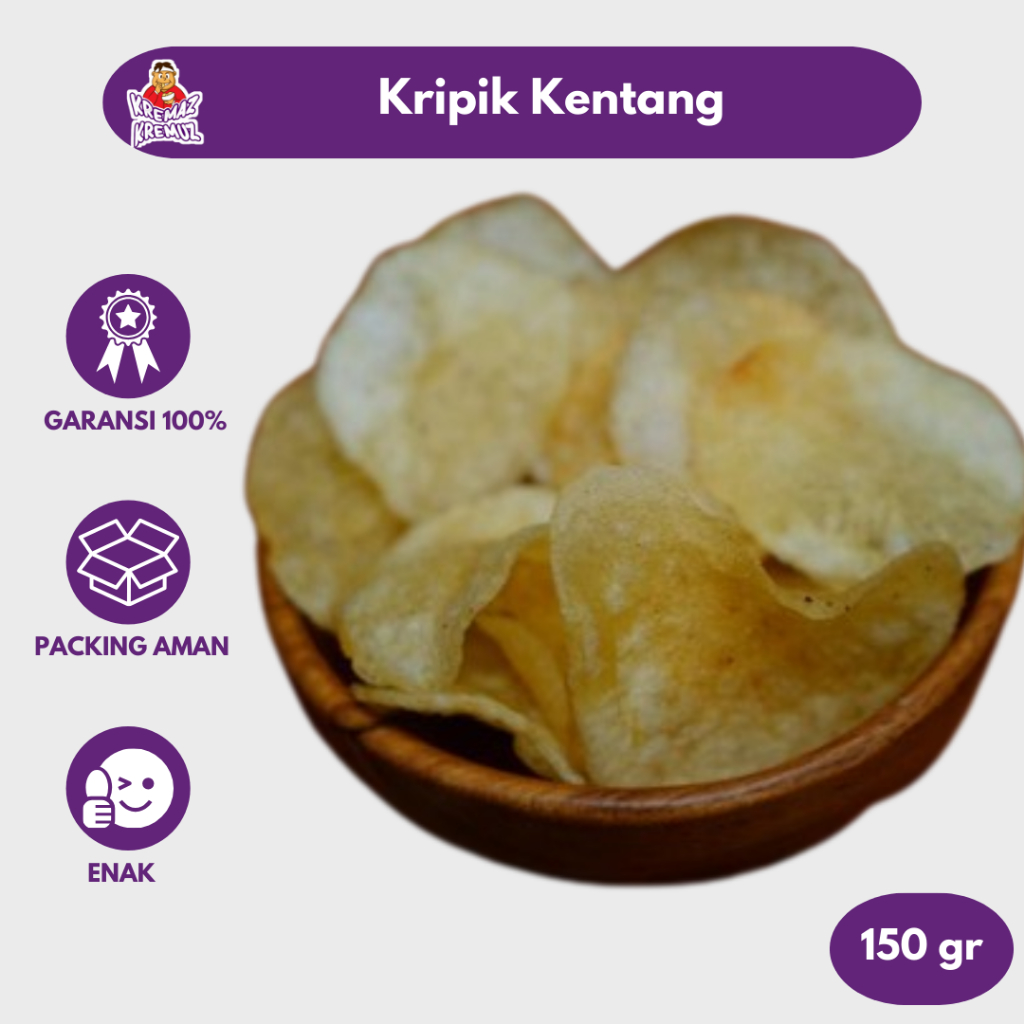 

KERIPIK KENTANG ORIGINAL ASIN GURIH RENYAH 150gr