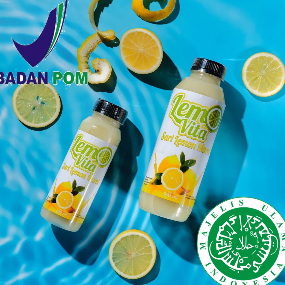 

⚡BEST SELLER⚡ BPOM PAKET 1 Liter Lemovita Fresh Sari Lemon Jus Lemon Halal