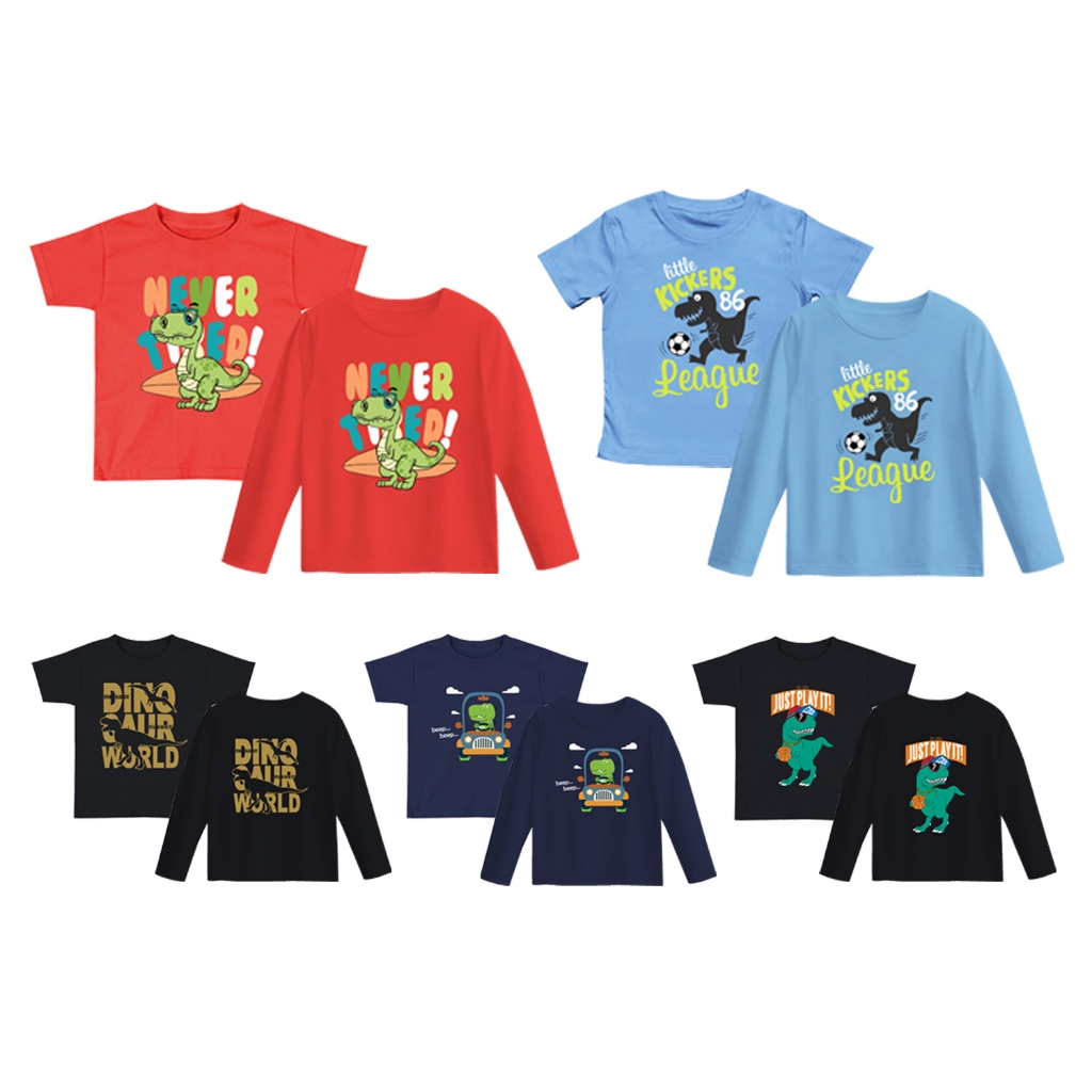 Kaos Anak Lengan Pendek Lengan Panjang / Baju Distro Anak Perempuan & Laki-laki Cotton Combed 24S Co