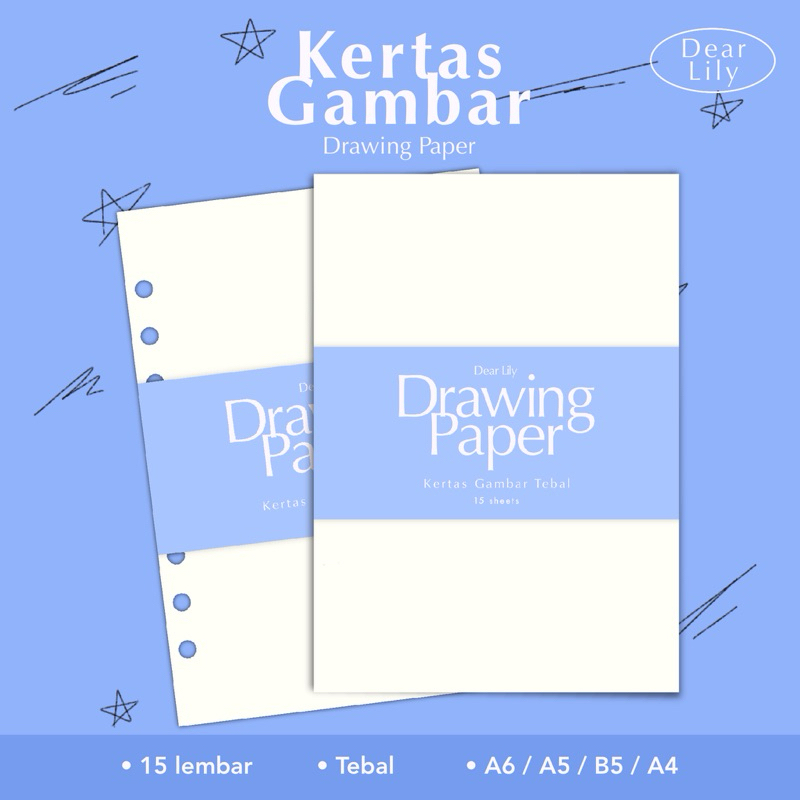 

Dear Lily - Drawing Paper Tebal / Isi Binder Kertas Gambar Sketsa / Buku Gambar / Kertas Sketsa Tebal / Sketch Paper / Kertas Menggambar Tebal / Aesthetic Drawing Paper / Kertas Estetik Menggambar Sketsa Cat Air