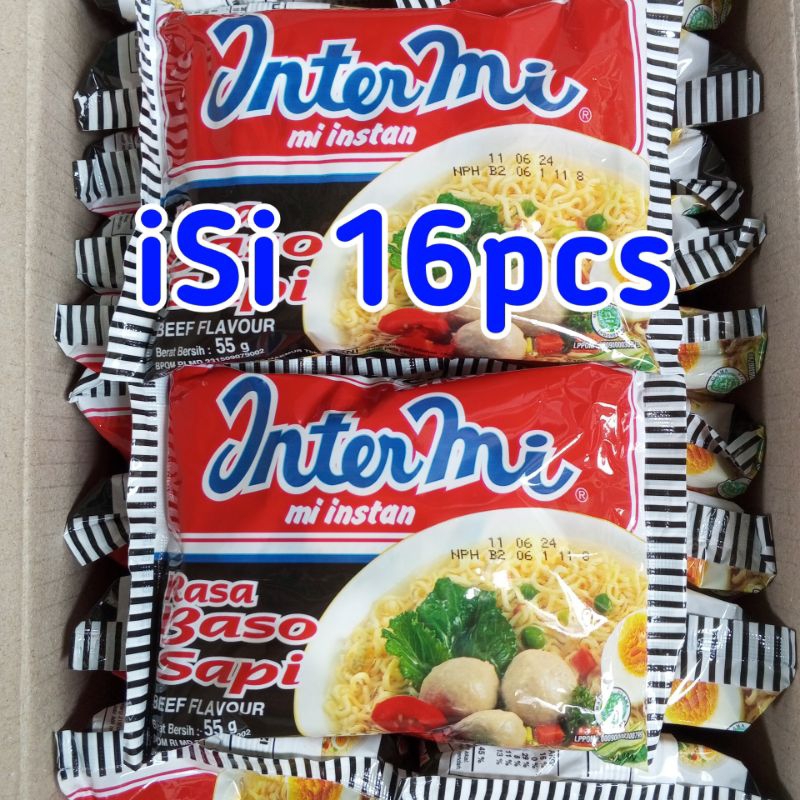 

MIE INTERMI - Harga 16pcs/bungkus Mi Intermie Rasa Baso Sapi 55gr - Mie Instan Murah Meriah