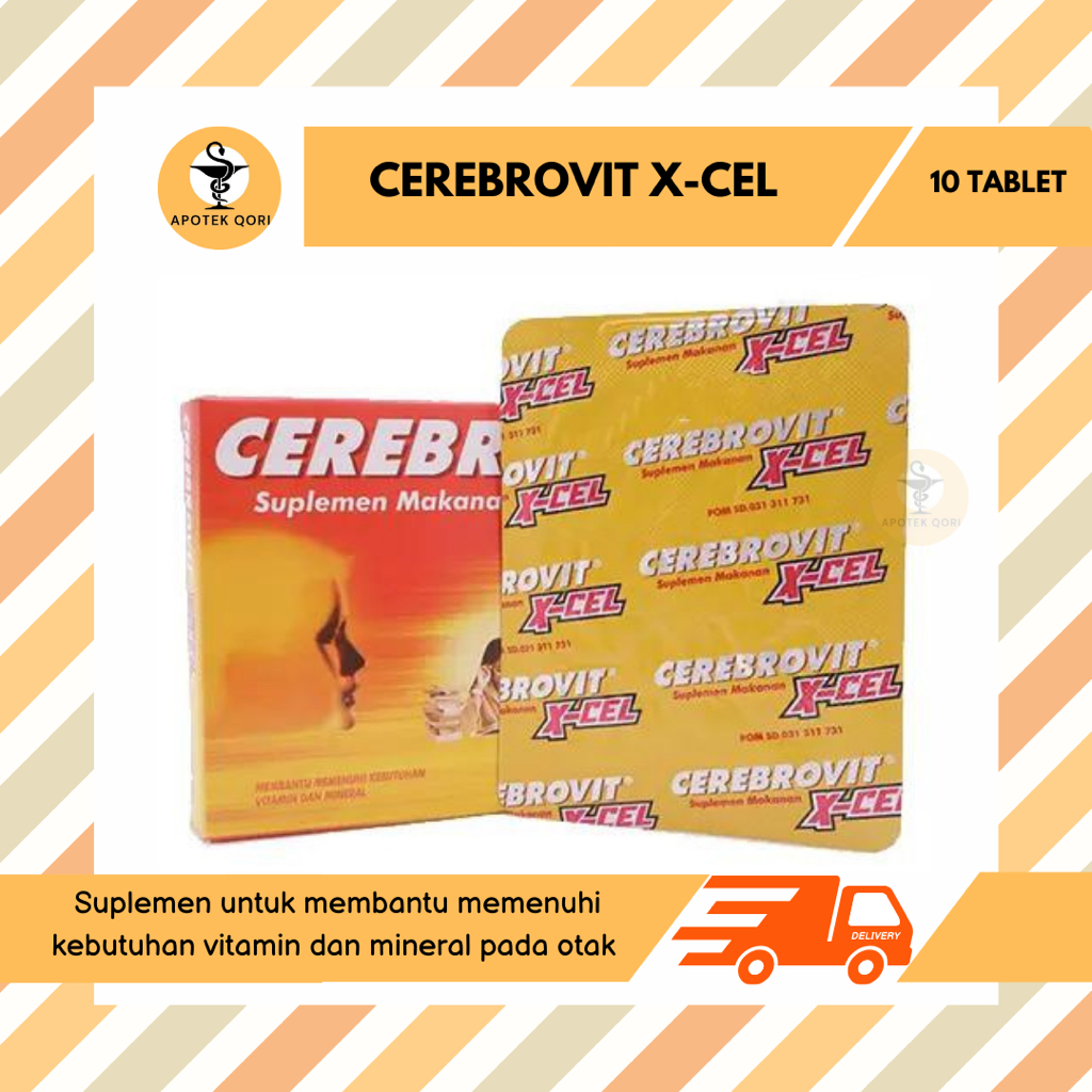 CEREBROVIT X-CEL STRIP @ 10 TABLET/MULTIVITAMIN MINERAL/NUTRISI OTAK