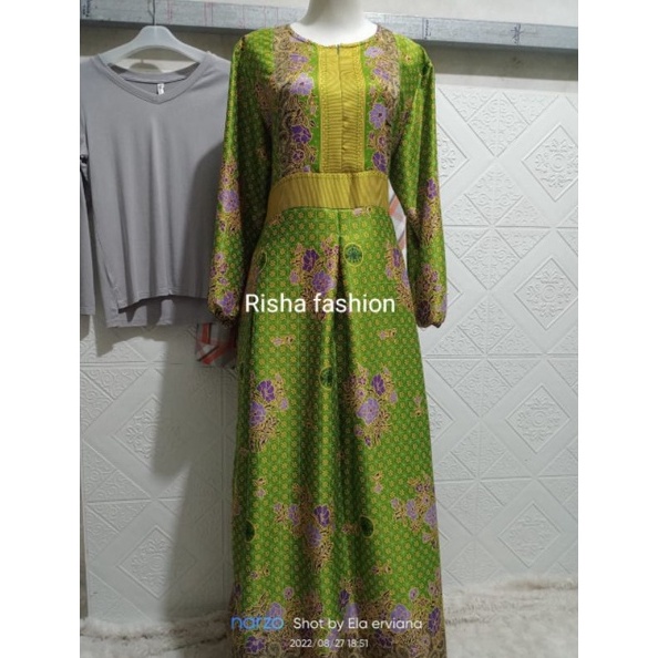 Termurah dan terbaik Gamis Muslimat NU Semi Sutra Warna Hijau Muda Seragam NU Hijau Muda terbaru Fas