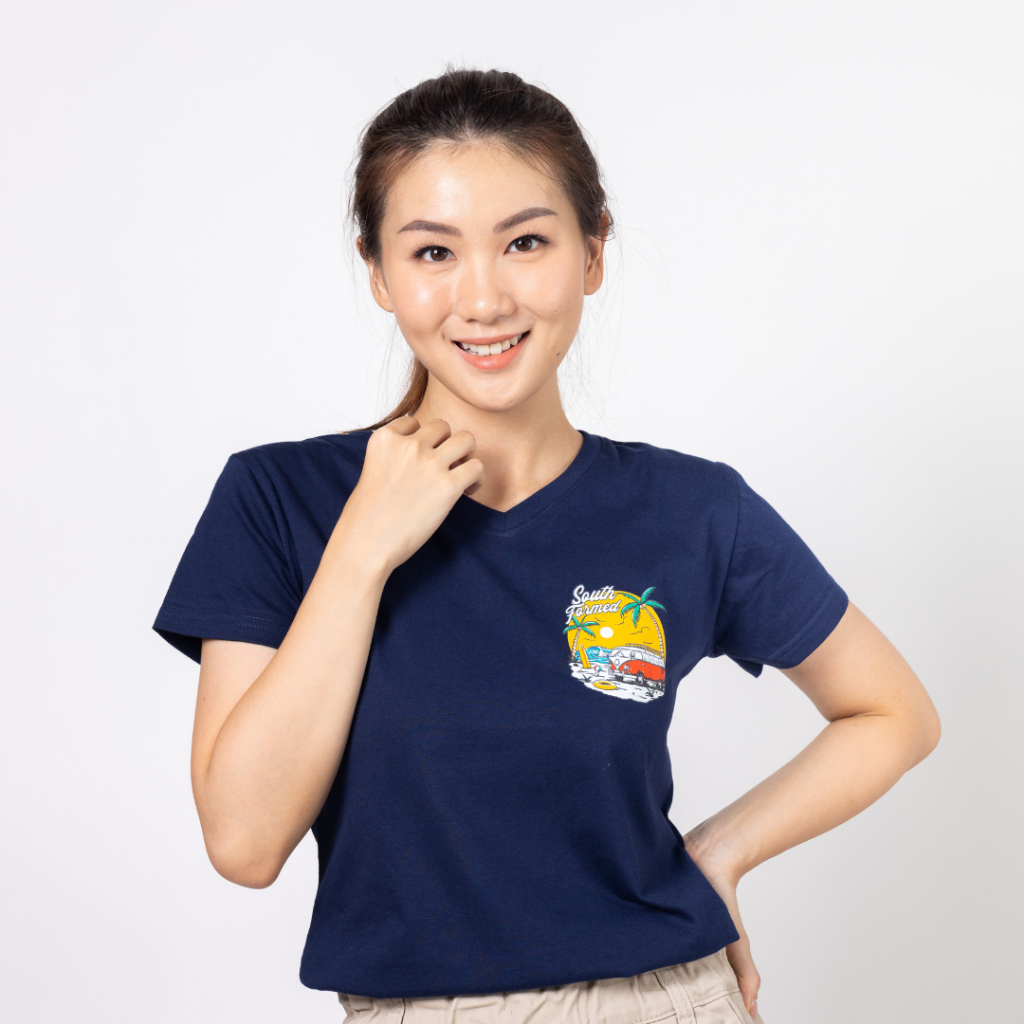 SF V Neck SF Beach Wanita/Kaos Katun/Kaos Gambar/Katun Premium/SOUTH FORMED