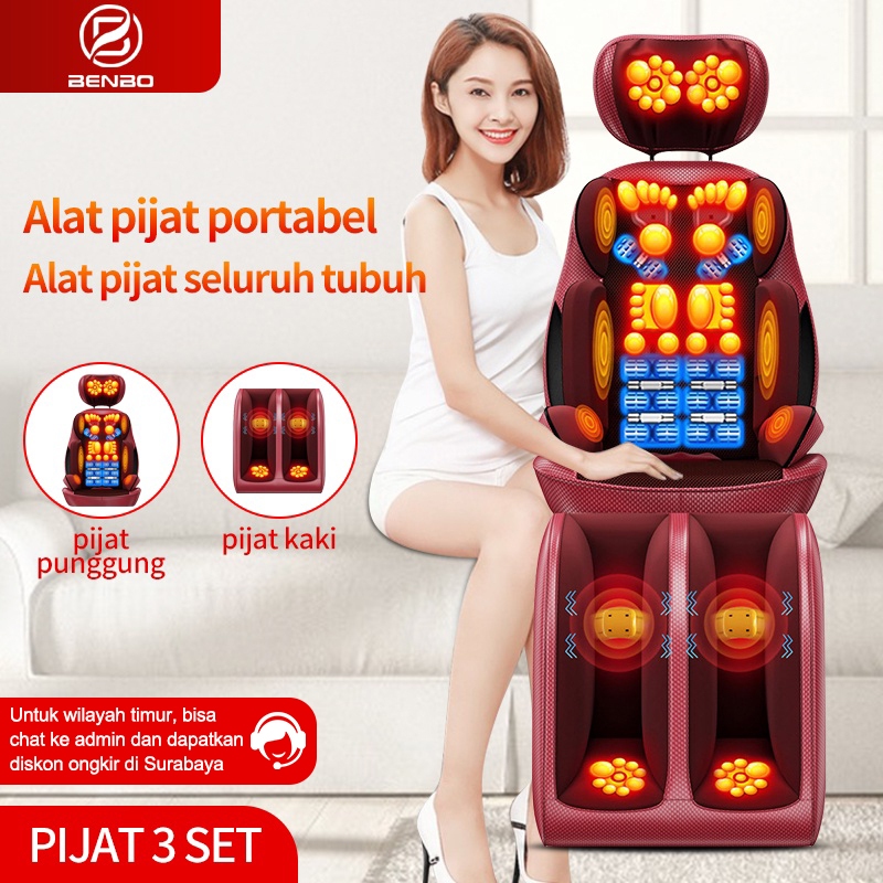 Benbo Bantal Pijat Otomatis / Bantal Pijat Portabel / Kursi Pijat Multifungsi / Bantal Pijat Seluruh