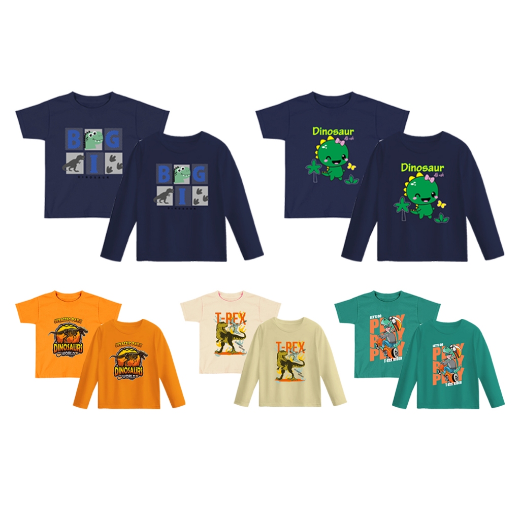 Kaos Anak Lengan Pendek Lengan Panjang / Baju Distro Anak Perempuan & Laki-laki Cotton Combed 24S Co