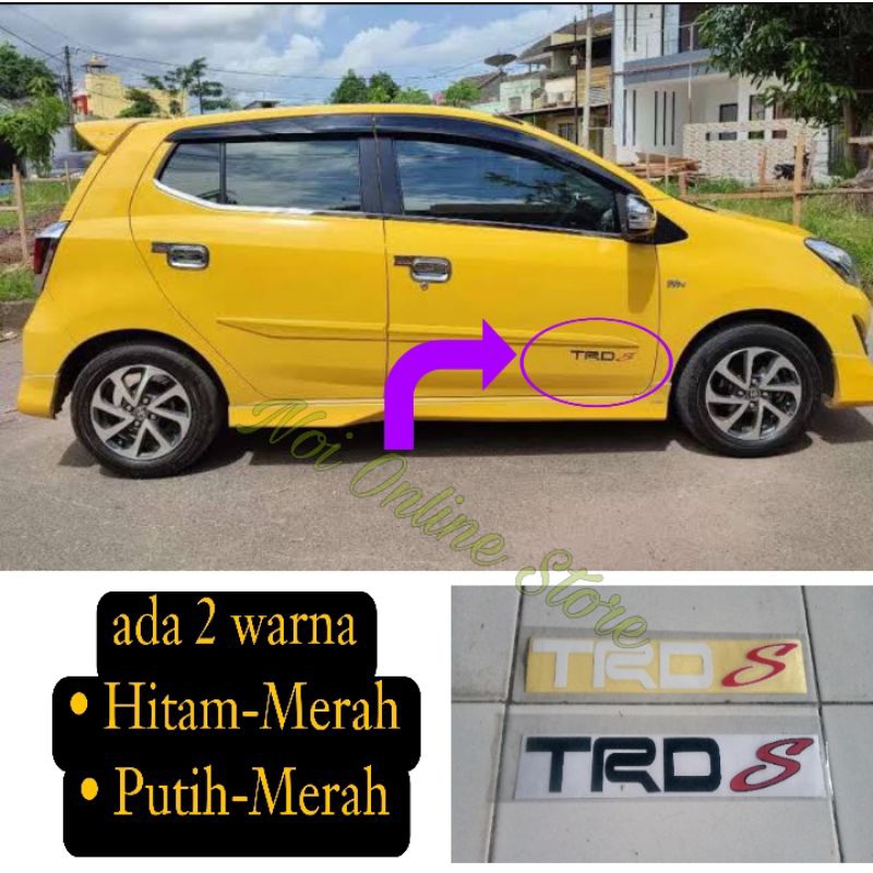 Stiker TRD S untuk mobil Agya dan sejenisnya