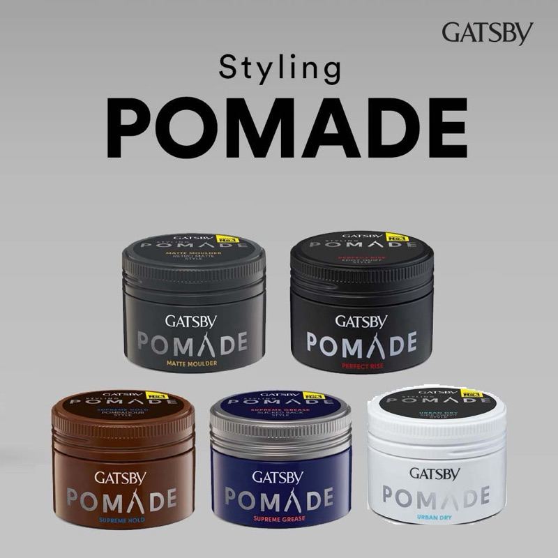 GATSBY Styling Pomade Supreme Rise - Matte Moulder - Hold - Grease - Urban Dry 30g & 75g