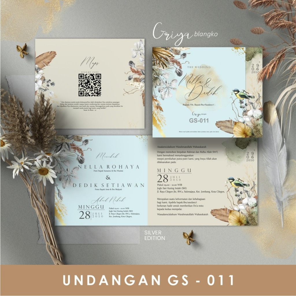 

BLANGKO UNDANGAN KOSONG - BLANKO UNDANGAN PERNIKAHAN GRIYA SILVER GS-011
