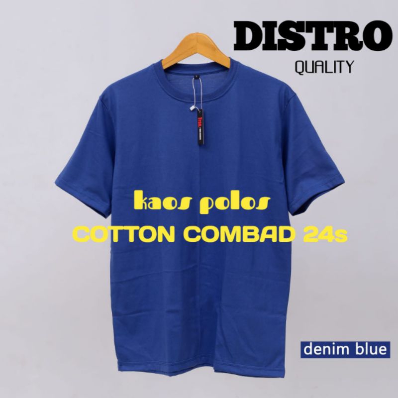 DENIM BLUE KAOS POLOS DENIM BLUE COTTON COMBED 24S DISTRO
