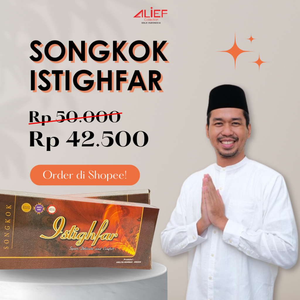 Peci Songkok Hitam Polos Full AC Istighfar