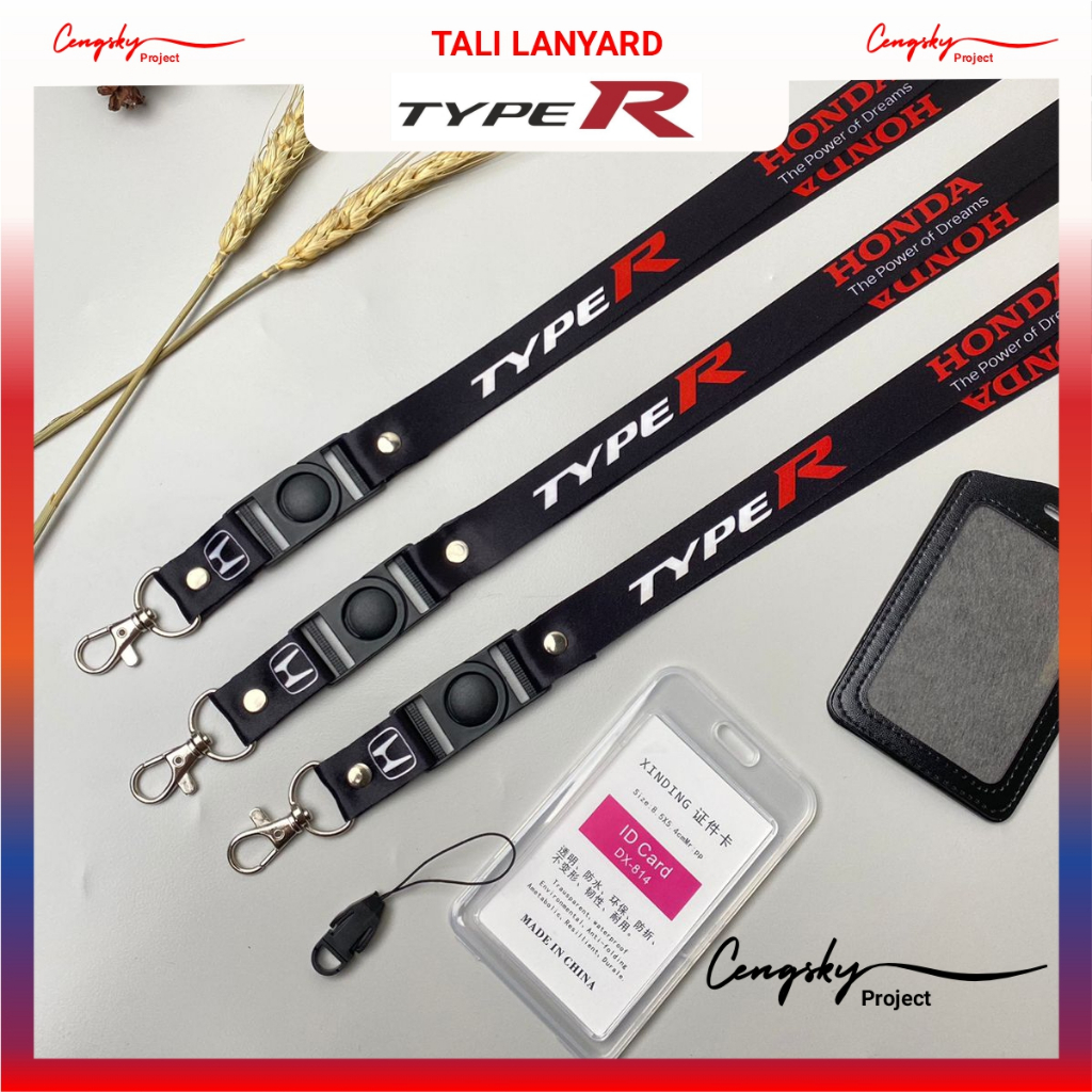 

Tali ID Card Honda Mobil Type R Printing 2 sisi Ready stok