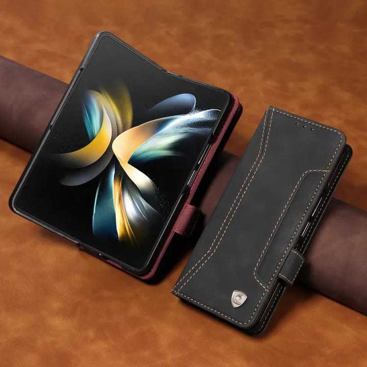 Samsung Z Fold 7 / 6 / 5 / 4 / 3 / 2 Leather Case Magnet C1 Casing Dompet Wallet Kulit Flip Cover Ma