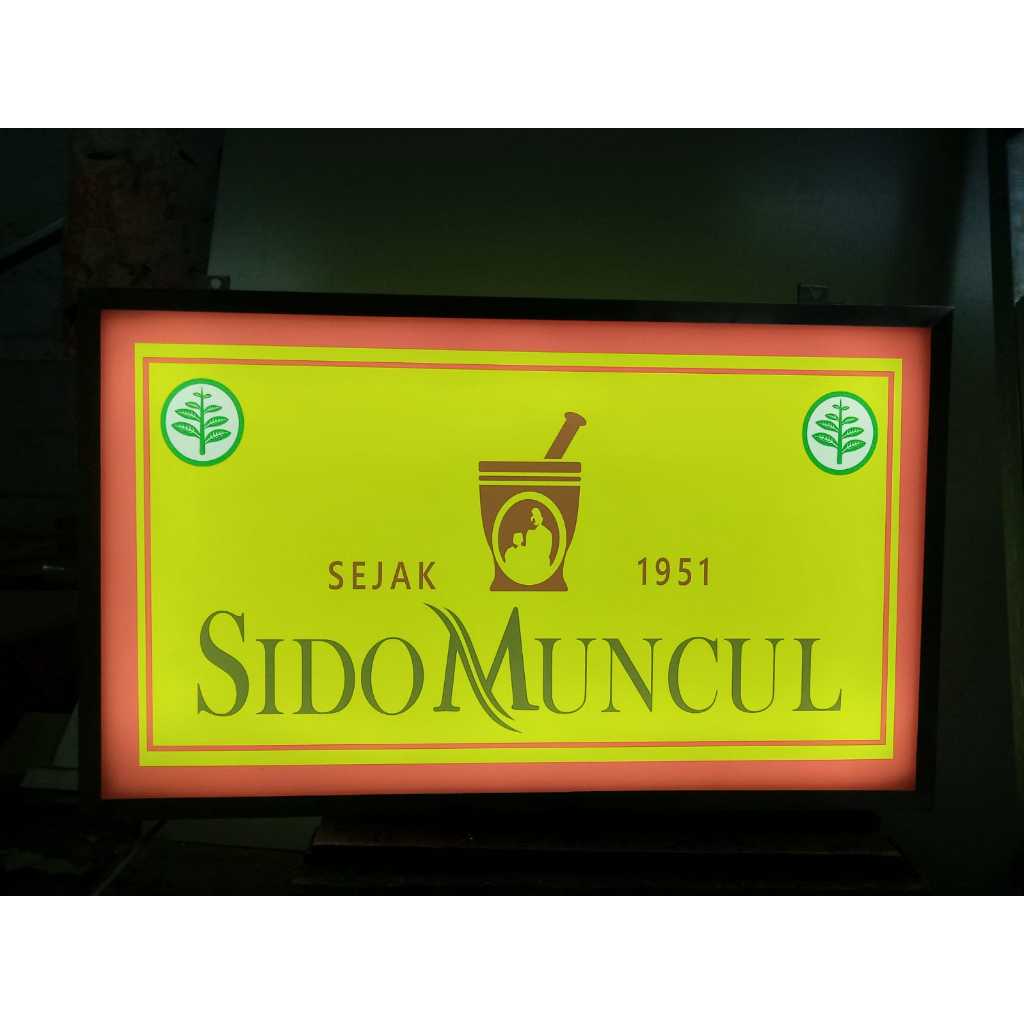 Neon Box Akrilik Sidomuncul Ukuran 30x60cm bebas disen