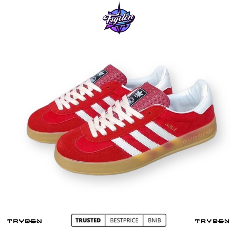 SEPATU ADIDAS GAZELLE X GUCCI RED VELVET